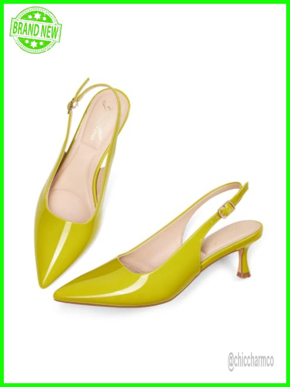 Kitten Heel Slingback Closed Pointed Toe Low Heels Pumps Women 2 Inch Short